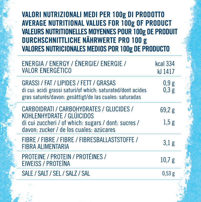 Average nutritional Italian soft wheat flour - type 