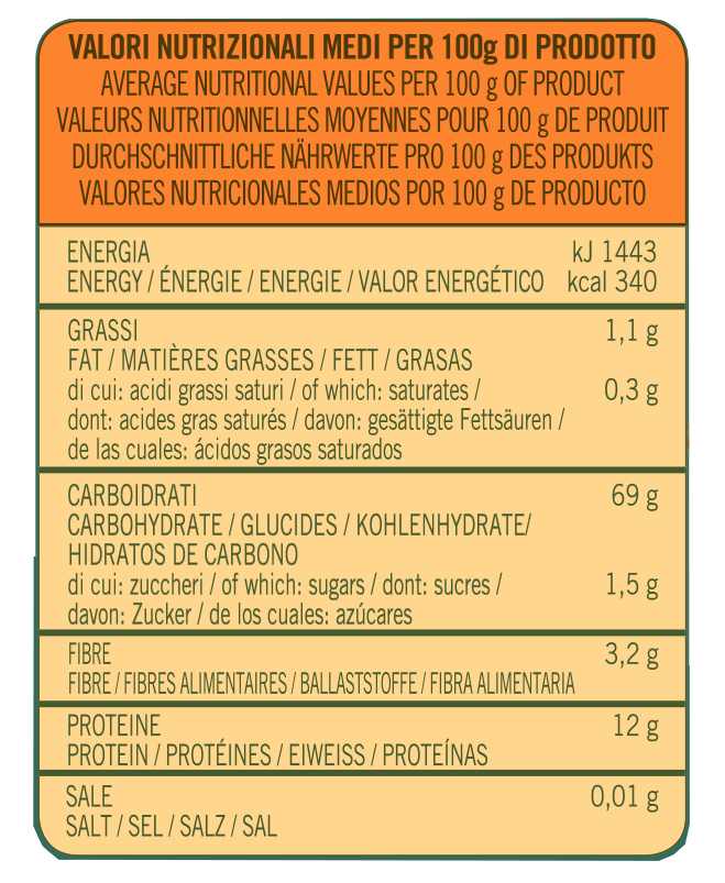 valori nutrizionali almaverde macinata a pietra 1