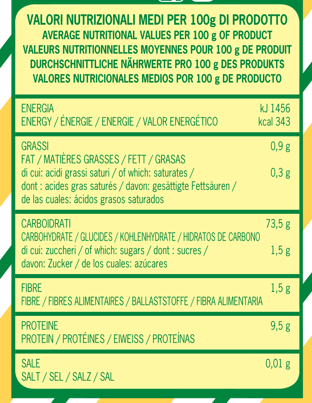 valori nutrizionali farina di grano tenero 00 calibrata molino spadoni