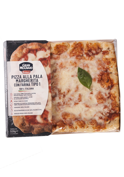 Margherita Peel Pizza with 100% Italian type 1 flour pre-cooked and frozen