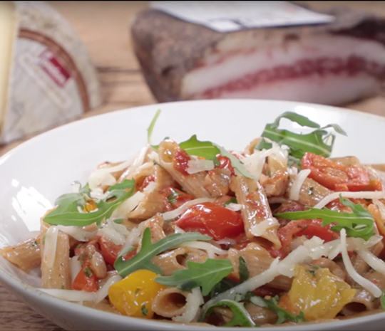 Teff Penne with Mora Romagnola Pork Jowl