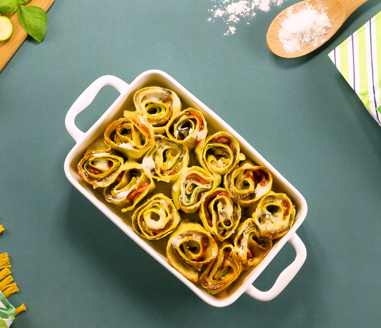 Rosette con verdure, ricotta di pecora e basilico